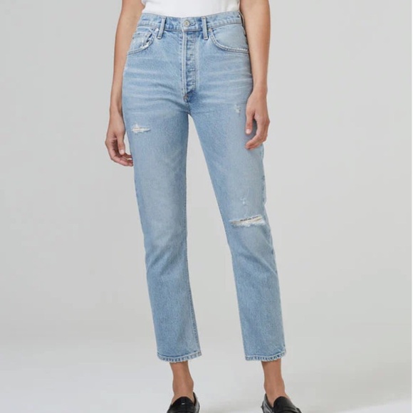 Citizens Of Humanity Denim - Citizens of Humanity Jolene High Rise Vintage Slim Jeans Distressed Sz 24